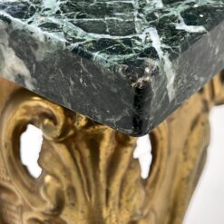 Stačiakampis žalvario rėmo staliukas akmeniniu stalviršiumi 50,5x81x49,5 cm