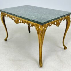 Stačiakampis žalvario rėmo staliukas akmeniniu stalviršiumi 50,5x81x49,5 cm