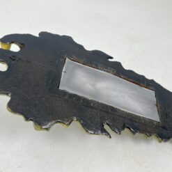 Siauras veidrodis juodame rėme su aukso spalvos ornamentais 5x32x58,5 cm