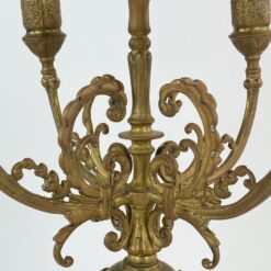 Žalvarinė penkių šakų žvakidė su porcelianu 24x24x61,5 cm