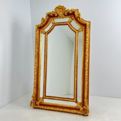 Rokoko stiliaus veidrodis aukso spalvos rėme 16x123x205 cm