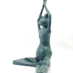 Aliuminio statula “Medituojanti varlė” 18x32x41 cm