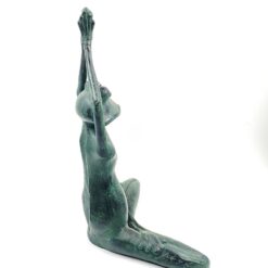 Aliuminio statula “Medituojanti varlė” 18,5×32,5×41,5 cm