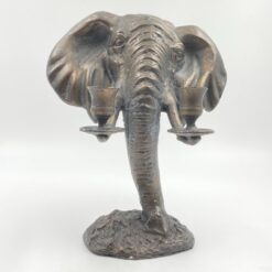 Dviejų šakų metalinė žvakidė “Dramblys” 15x24x28 cm