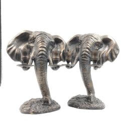 Dviejų šakų metalinė žvakidė “Dramblys” 15x24x28 cm