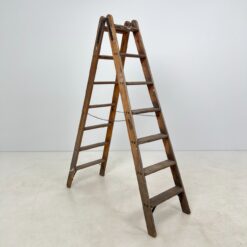 Vintažinės medinės dvipusės kopėčios 124x32x165 cm