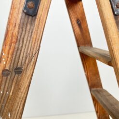 Vintažinės medinės dvipusės kopėčios 124x32x165 cm