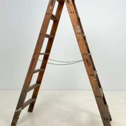 Vintažinės medinės dvipusės kopėčios 124x32x165 cm