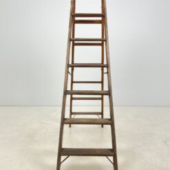 Vintažinės medinės dvipusės kopėčios 124x32x165 cm