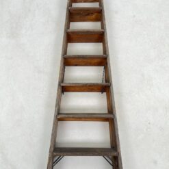 Vintažinės medinės dvipusės kopėčios 124x32x165 cm