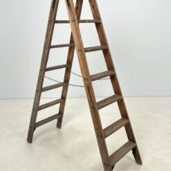 Vintažinės medinės dvipusės kopėčios 124x32x165 cm