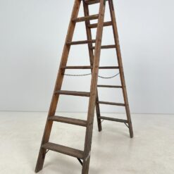 Vintažinės medinės dvipusės kopėčios 124x32x165 cm