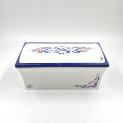 Vintažinė skardinė dėžutė “Leksands” 12,5×12,5×14,5 cm