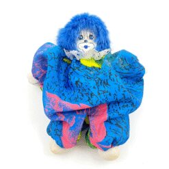 Klounas mėlynais plaukais 8x13x20 cm