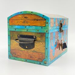 Kartoninė dėžutė – skrynia su spynele “Meine große Schatzkiste” 17x23x17,5 cm