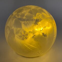 Stiklinis burbulas su lemputėmis, veikiantis su baterijomis 15x15x14 cm