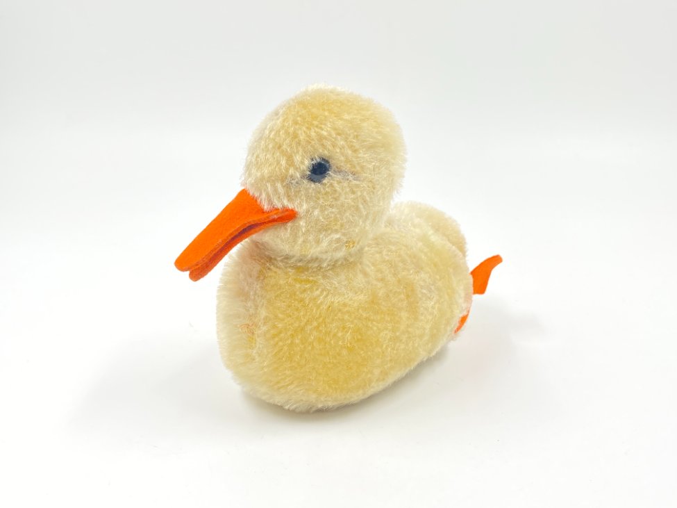 HN0417-zaislai-2 Vintažinė “Steiff” pliušinė antis 10x18x13,5 cm