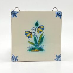 Keramikinė "Royal Tichelaar Makkum" plytelė su rankomis tapytomis gėlėmis 1x13x14 cm