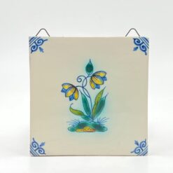 Keramikinė “Royal Tichelaar Makkum” plytelė su rankomis tapytomis gėlėmis 1x13x14 cm