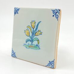 Keramikinė “Royal Tichelaar Makkum” plytelė su rankomis tapytomis gėlėmis 1x13x13 cm