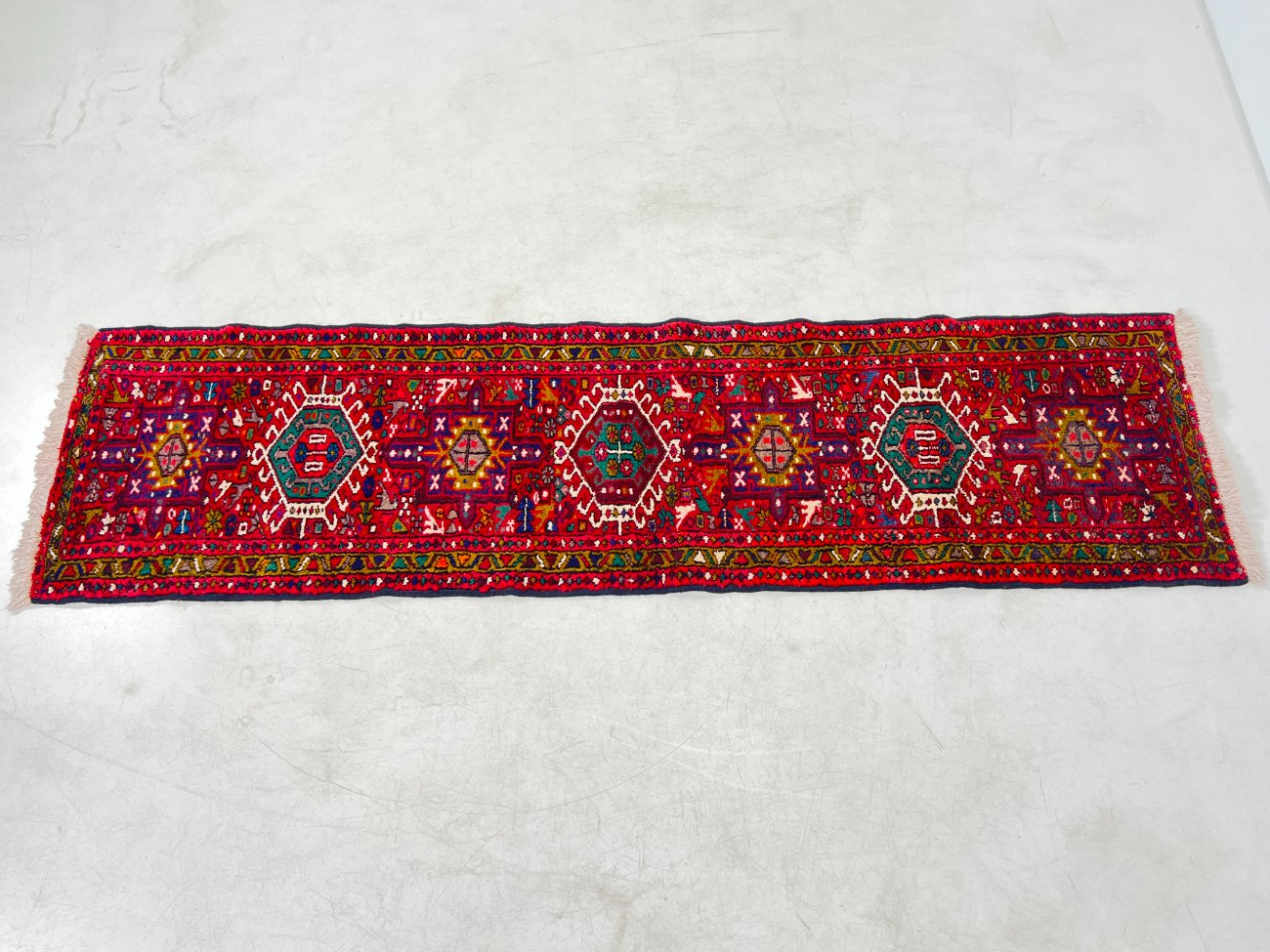 HN0533-kilimai-4 Vilnonis rankų darbo kiliminis takas “Gharajeh” 255x67x0,7 cm