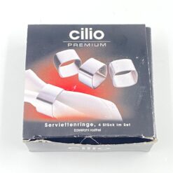 Metaliniai "Cilio" servetėlių laikikliai dėžutėje 4 vnt. kompl. 3x4,5x4,5 cm