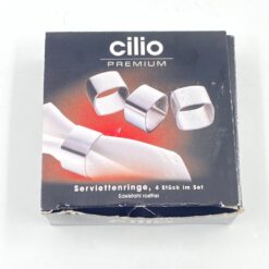 Metaliniai “Cilio” servetėlių laikikliai dėžutėje 4 vnt. kompl. 3×4,5×4,5 cm