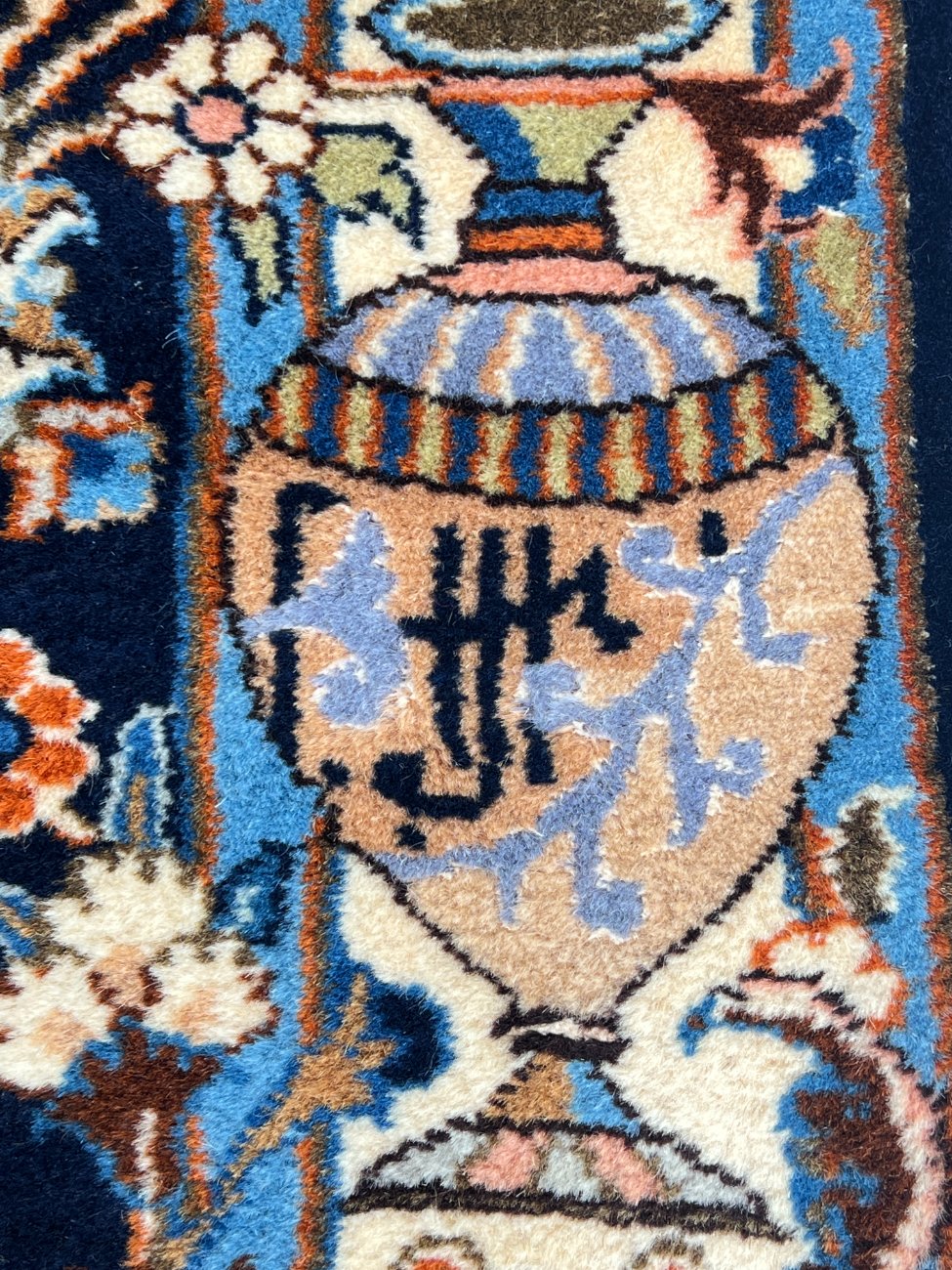 HN0565-kilimai-10 Rankų darbo vilnonis kiliminis takas su šilku “Kashmar” 300x87x1 cm