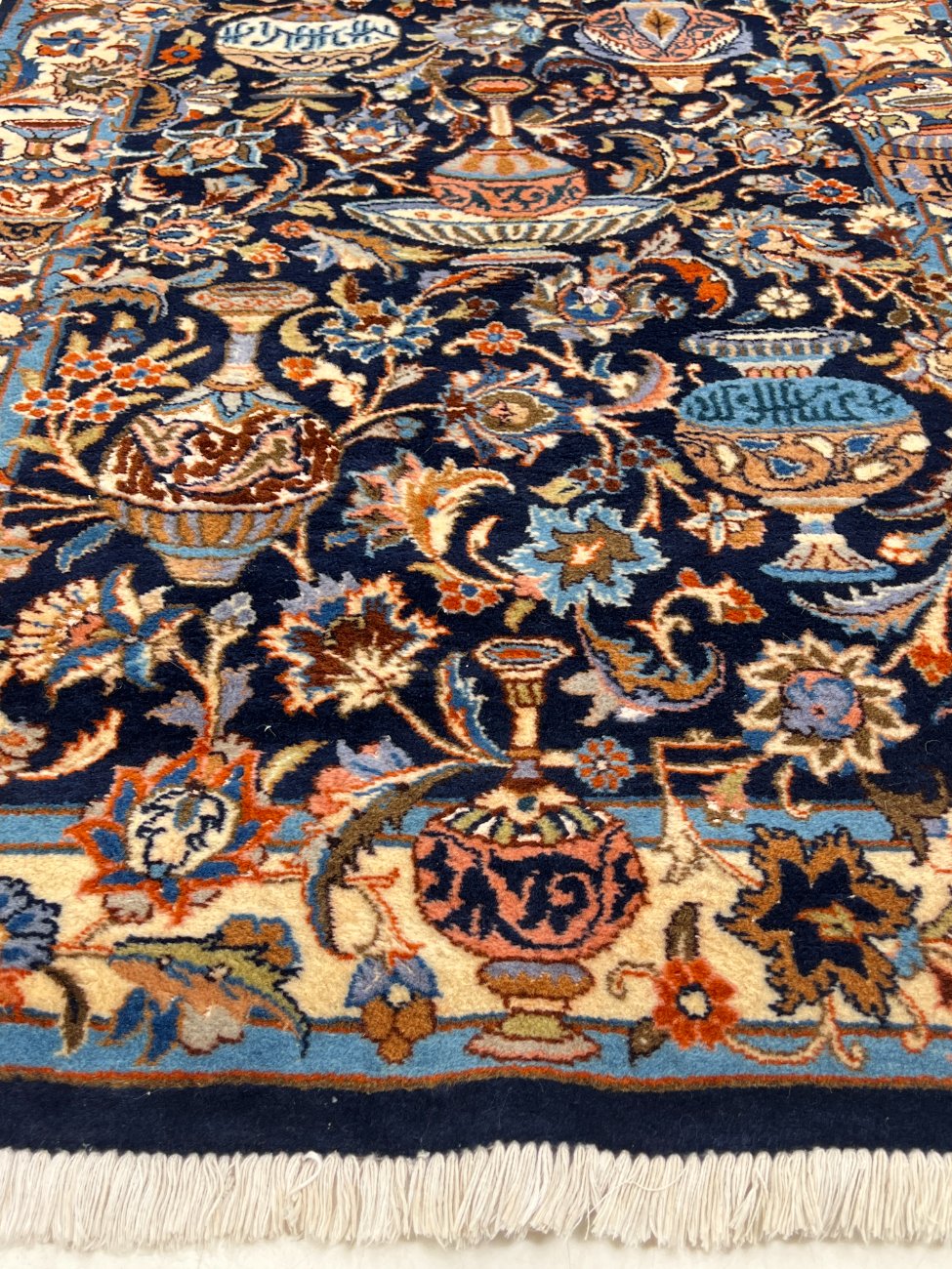 HN0565-kilimai-7 Rankų darbo vilnonis kiliminis takas su šilku “Kashmar” 300x87x1 cm