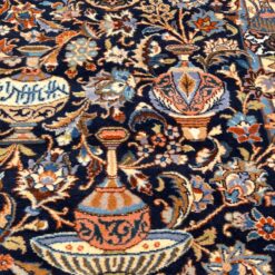 Rankų darbo vilnonis kiliminis takas su šilku “Kashmar” 300x87x1 cm