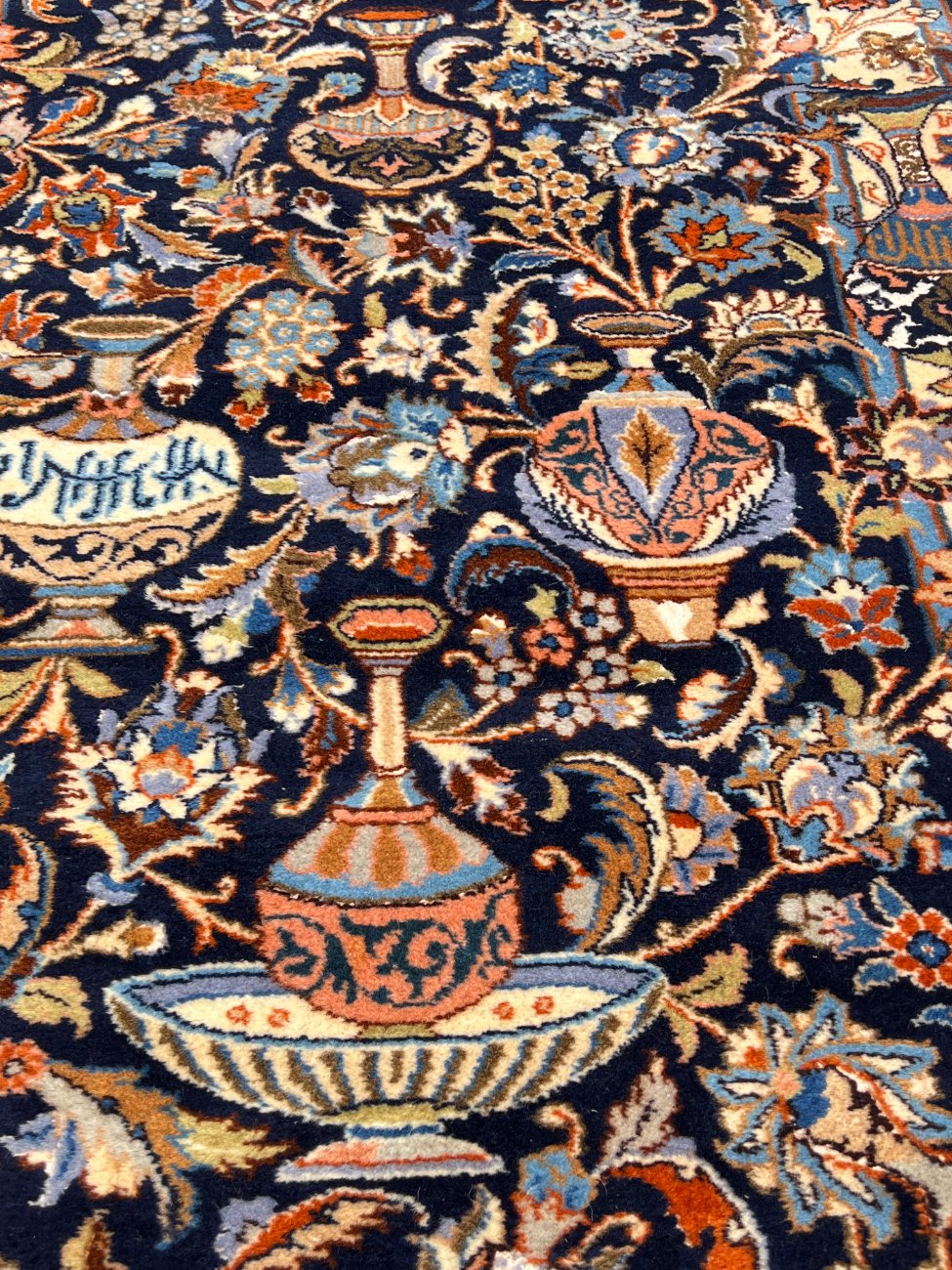 HN0565-kilimai-8 Rankų darbo vilnonis kiliminis takas su šilku “Kashmar” 300x87x1 cm