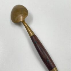 Žalvariniai arbatiniai šaukšteliai medinėmis rankenomis 4 vnt. komplektas 3×13,5×1,5 cm