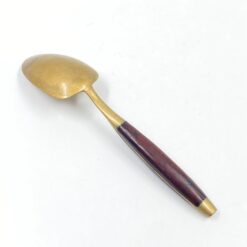 Žalvariniai šaukštai medinėmis rankenomis 6 vnt. komplektas 4x18x2,5 cm