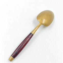 Žalvariniai šaukštai medinėmis rankenomis 6 vnt. komplektas 4x18x2,5 cm