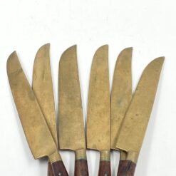 Žalvariniai peiliai medinėmis rankenomis 6 vnt. komplektas 19,5×1,5×2 cm