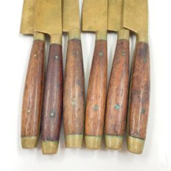 Žalvariniai peiliai medinėmis rankenomis 6 vnt. komplektas 19,5×1,5×2 cm