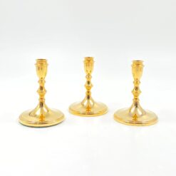 Paauksuoto metalo "BSF" žvakidės 3 vnt. komplektas 7x7x9,5 cm