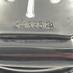 Jakob Grimminger stiklo ir 835 prabos sidabro prieskoninė 6x6x13 cm