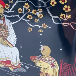 Vintažinė rytietiškų motyvų skardinė dėžutė 17,5×17,5×25,5 cm