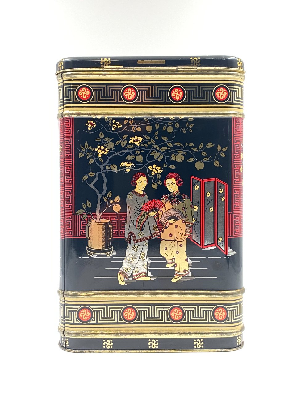 HN0636-dezutes-8 Vintažinė rytietiškų motyvų skardinė dėžutė 17,5×17,5×25,5 cm