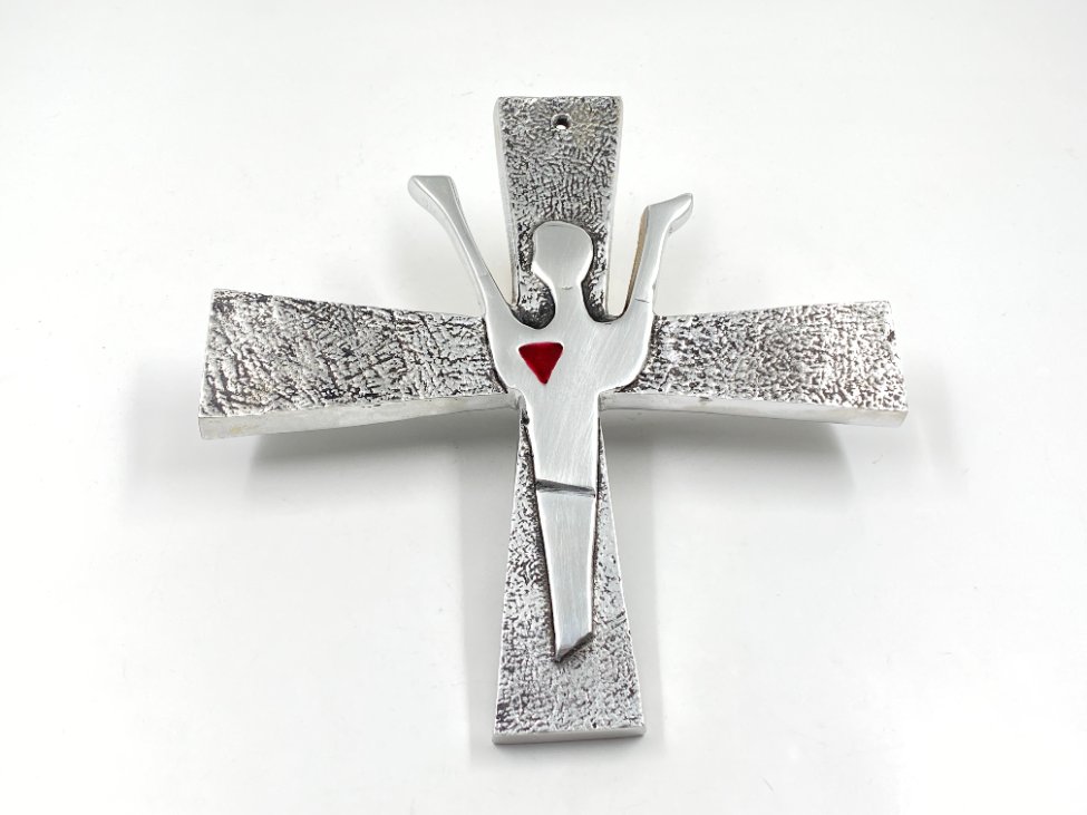 HN0669-kryziai-0 Kabinamas rankų darbo kryžius iš aliuminio 1,5x25x25 cm