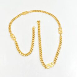 Metalinis aukso spalvos dirželis - grandinėlė 0,5x90x1,5 cm