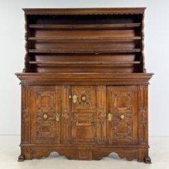 Senovinis XVIII a. ąžuolo masyvo dviejų dalių bufetas 55x188x213 cm