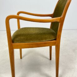 Mid Century “Lübke” tikmedžio krėslas su gobelenu 58x56x86 cm, 48 cm