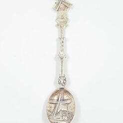 Sidabruoto metalo arbatinis šaukštelis su malūno bareljefu 2,5×12,5×1 cm