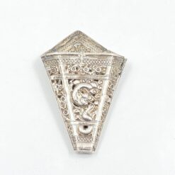 Sidabrinis rytietiškas betelinio pipiro lapų laikiklis 2x7x10,5 cm