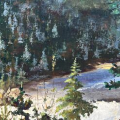 Ant drobės tapytas gamtos peizažas mediniame rėme 4x115x86 cm