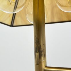 Reguliuojamas žalvario šviestuvas stiklo gaubtu 36×36(+30)x128(+42) cm