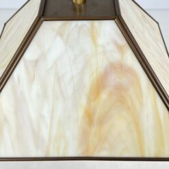 Reguliuojamas žalvario šviestuvas stiklo gaubtu 36×36(+30)x128(+42) cm