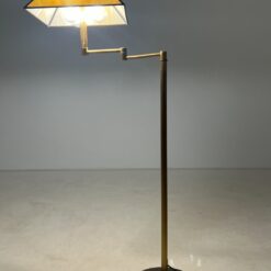 Reguliuojamas žalvario šviestuvas stiklo gaubtu 36×36(+30)x128(+42) cm